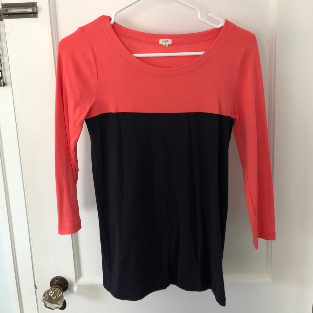 J. Crew 3/4 sleeve colorblock tee